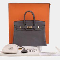 مملوكة مسبقًا Hermes Grey Hermes Etain Togo Birkin Retourne 25
