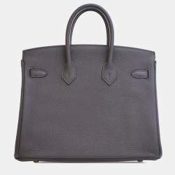 مملوكة مسبقًا Hermes Grey Hermes Etain Togo Birkin Retourne 25