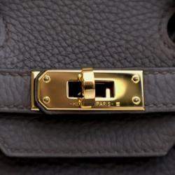 مملوكة مسبقًا Hermes Grey Hermes Etain Togo Birkin Retourne 25