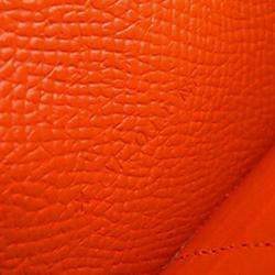 Pre Owned Hermes Orange Epsom Kelly Longue Wallet