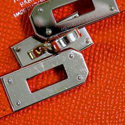 Pre Owned Hermes Orange Epsom Kelly Longue Wallet
