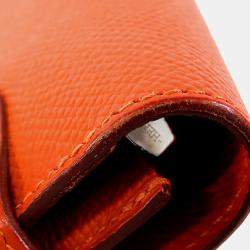 Pre Owned Hermes Orange Epsom Kelly Longue Wallet