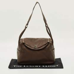 مملوكة مسبقًا حقيبة هيرمس ليندي مطلية بلاديوم جلد سويفت وردية 34