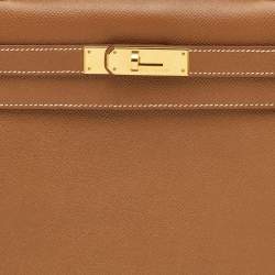 مملوكة مسبقًا Hermes Kelly Sellier 28 Gold Epsom Leather Gold Finish Top Handle Bag