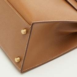 مملوكة مسبقًا Hermes Kelly Sellier 28 Gold Epsom Leather Gold Finish Top Handle Bag