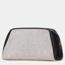 Pre Owned هيرمس بلاك تويلي كافور محفظة