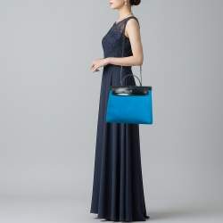 مملوكة مسبقًا Hermes Herbag Zip 31 Bleu Zanzibar/Bleu Indigo Toile and Vache Hunter Top Handle Bag