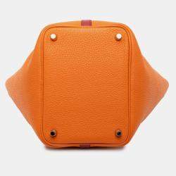 Pre Owned Hermes Orange, Rubis Bicolor Clemence and Swift Picotin Lock 18