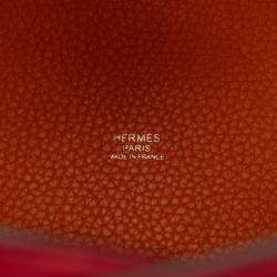 Pre Owned Hermes Orange Red Bicolor Clemence and Swift Picotin Lock 18