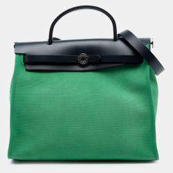 مملوكة مسبقًا حقيبة هيرمس هيرباج زيپ 31 توال أزرق أخضر