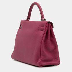 Pre Owned Hermes Purple Togo Kelly II Retourne 32