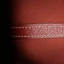 Pre Owned Hermes Garden Party 30 Bordeaux Canvas, Leather Shoulder Bag