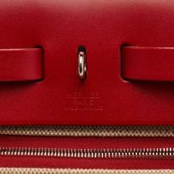 Pre Owned حقيبة هيرمس هيرباج زيپ 31 روژ بيمنت/إكرو قماش وفاش هانتر توت