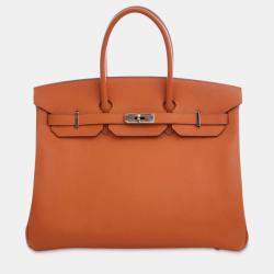 Pre Owned Hermes Orange Epsom Birkin Retourne 35