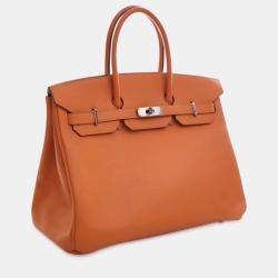 Pre Owned Hermes Orange Epsom Birkin Retourne 35