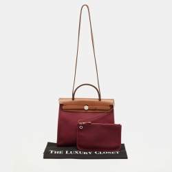 مملوكة مسبقًا حقيبة هيرمس هيرباغ زيب 31 كانفاس إتش/إبيين وجلد أحمر 
