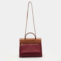 مملوكة مسبقًا حقيبة هيرمس هيرباغ زيب 31 كانفاس إتش/إبيين وجلد أحمر 
