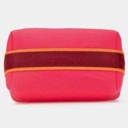 Pre Owned Hermes Pink Red Small Toile Bride A Brac Case