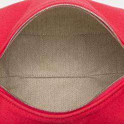 Pre Owned Hermes Pink Red Small Toile Bride A Brac Case