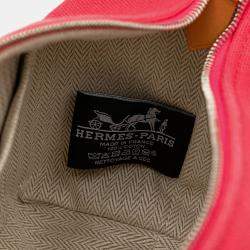 Pre Owned Hermes Pink Red Small Toile Bride A Brac Case