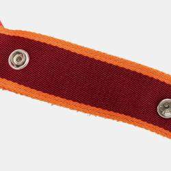 Pre Owned Hermes Pink Red Small Toile Bride A Brac Case