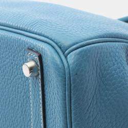 Pre Owned حقيبة هيرمس "بيركين 30" جلد توغو أزرق جينز