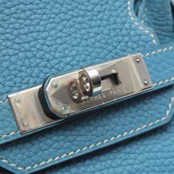 Pre Owned حقيبة هيرمس "بيركين 30" جلد توغو أزرق جينز