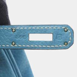 Pre Owned حقيبة هيرمس "بيركين 30" جلد توغو أزرق جينز