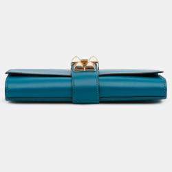 مملوكة مسبقًا حقيبة كلاتش هيرمس 23 ميدور جلد تادلَاكت أزرق