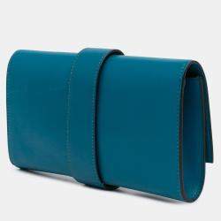مملوكة مسبقًا حقيبة كلاتش هيرمس 23 ميدور جلد تادلَاكت أزرق