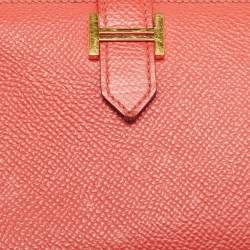 Pre Owned محفظة هيرمس بيرن غاست جلد إبسوم موستارد