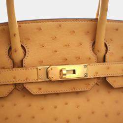 مملوكة مسبقًا Hermes Naturel-Sabel Ostrich Birkin 30