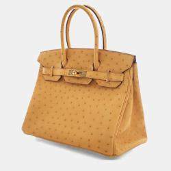 مملوكة مسبقًا Hermes Naturel-Sabel Ostrich Birkin 30