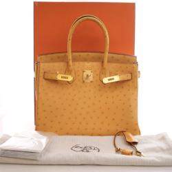 مملوكة مسبقًا Hermes Naturel-Sabel Ostrich Birkin 30