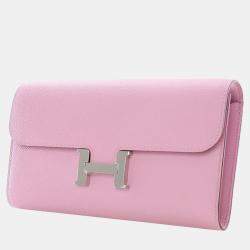 مملوكة مسبقًا Hermes Mauve Sylvestre Epsom Constance To Go Wallet