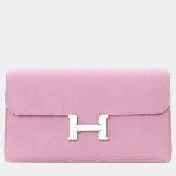 مملوكة مسبقًا Hermes Mauve Sylvestre Epsom Constance To Go Wallet