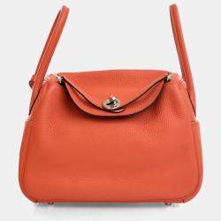 Pre Owned Hermes Lindy Verso 26 Capucine Taurillon Clemence Leather Shoulder Bag