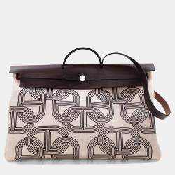 مملوكة مسبقًا Hermes Ecru/Noir Canvas Herbag Cabine