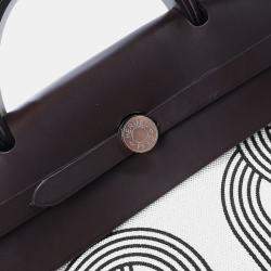 مملوكة مسبقًا Hermes Ecru/Noir Canvas Herbag Cabine