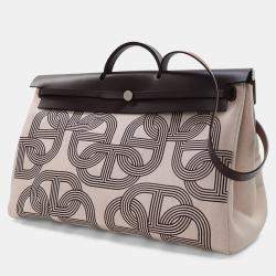 مملوكة مسبقًا Hermes Ecru/Noir Canvas Herbag Cabine