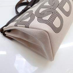 مملوكة مسبقًا Hermes Ecru/Noir Canvas Herbag Cabine