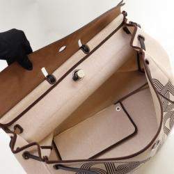 مملوكة مسبقًا Hermes Ecru/Noir Canvas Herbag Cabine