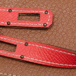 مملوكة مسبقًا محفظة هرماس كيلي ديبليانت جلد أبسوم أحمر