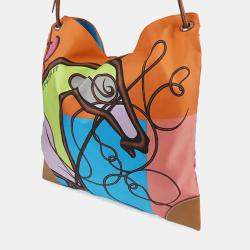 مملوكة مسبقًا Hermes Brown Orange Silk and Barenia Coup de Fouet Silky City 38