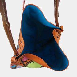 مملوكة مسبقًا Hermes Brown Orange Silk and Barenia Coup de Fouet Silky City 38