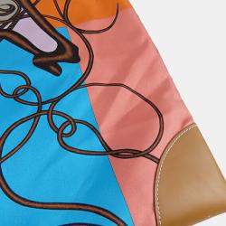 مملوكة مسبقًا Hermes Brown Orange Silk and Barenia Coup de Fouet Silky City 38