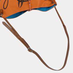 مملوكة مسبقًا Hermes Brown Orange Silk and Barenia Coup de Fouet Silky City 38