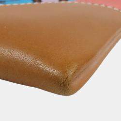 مملوكة مسبقًا Hermes Brown Orange Silk and Barenia Coup de Fouet Silky City 38