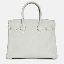 Pre Owned Hermes 2019 Gris Perle Clemence Leather Birkin 30