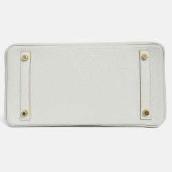 Pre Owned Hermes 2019 Gris Perle Clemence Leather Birkin 30